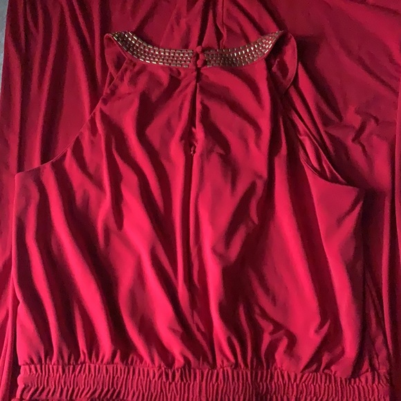 Shelby & Palmer Red Jumpsuit XL Wide Leg Gorgeous! - Picture 7 of 9